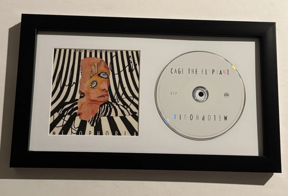 CAGE THE ELEPHANT FULL BAND SIGNED MELOPHOBIA CD FRAMED RARE MATT SHULTZ COA