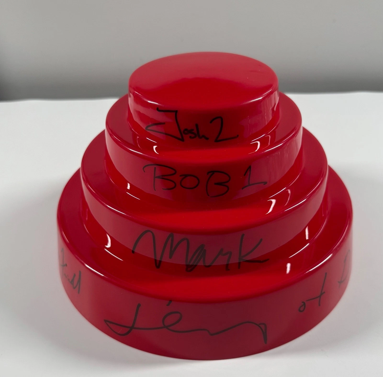 Devo ACOA Signed Autograph Red Energy Dome Hat