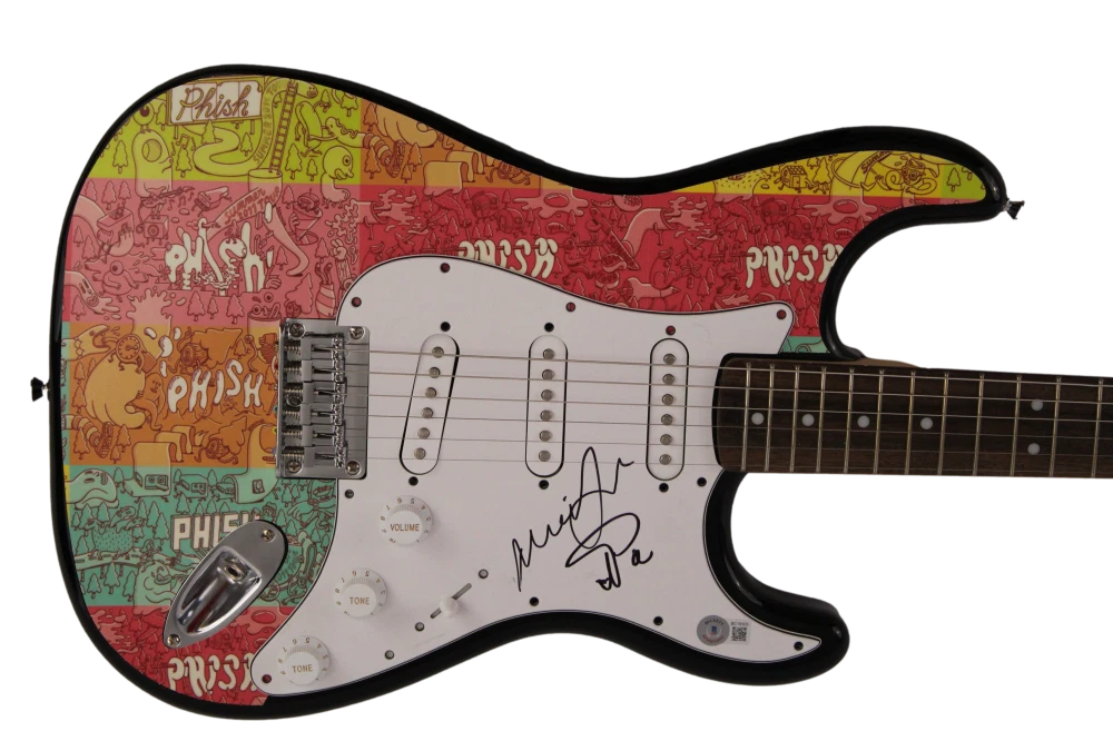 TREY ANASTASIO & MIKE GORDON SIGNED AUTOGRAPH CUSTOM FENDER GUITAR - PHISH BAS