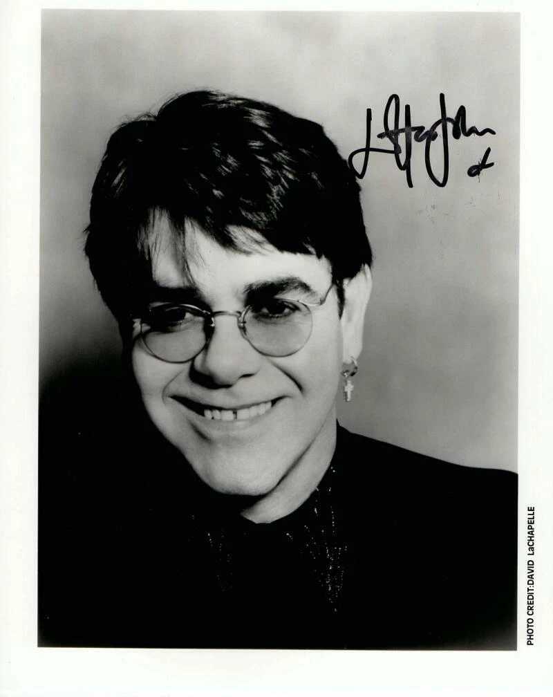 ELTON JOHN SIGNED AUTOGRAPH 8X10 PHOTO - HONKY CHATEAU, ROCK OF THE WESTIES  JSA