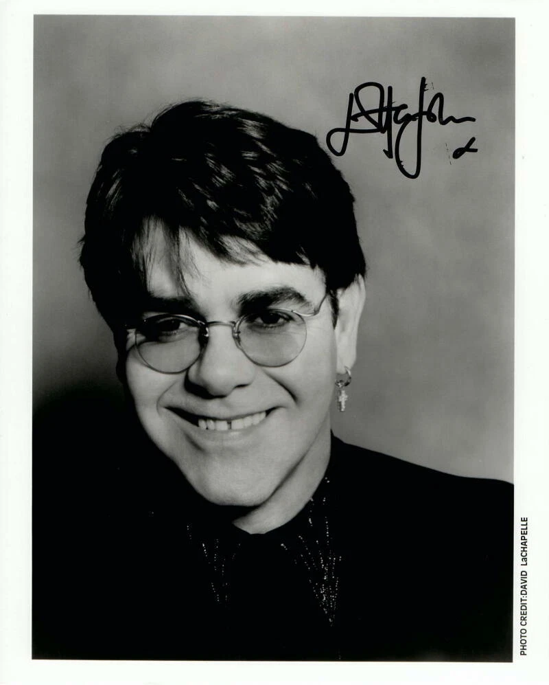 ELTON JOHN SIGNED AUTOGRAPH 8X10 PHOTO - HONKY CHATEAU, BLUE MOVES SINGER JSA