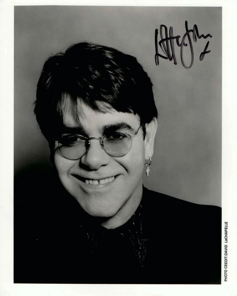 ELTON JOHN SIGNED AUTOGRAPH 8X10 PHOTO - CAPTAIN FANTASTIC, CARIBOU, RARE W/ JSA