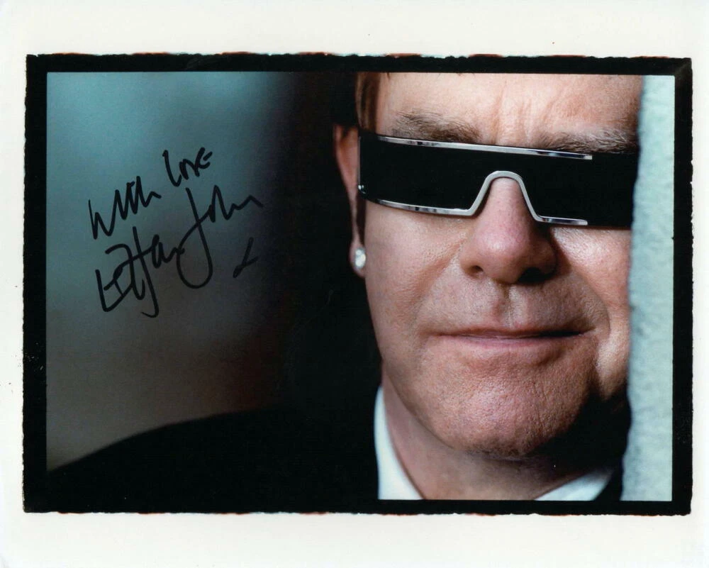 SIR ELTON JOHN SIGNED AUTOGRAPH 8X10 PHOTO - GOODBYE YELLOW BRICK ROAD W/ JSA