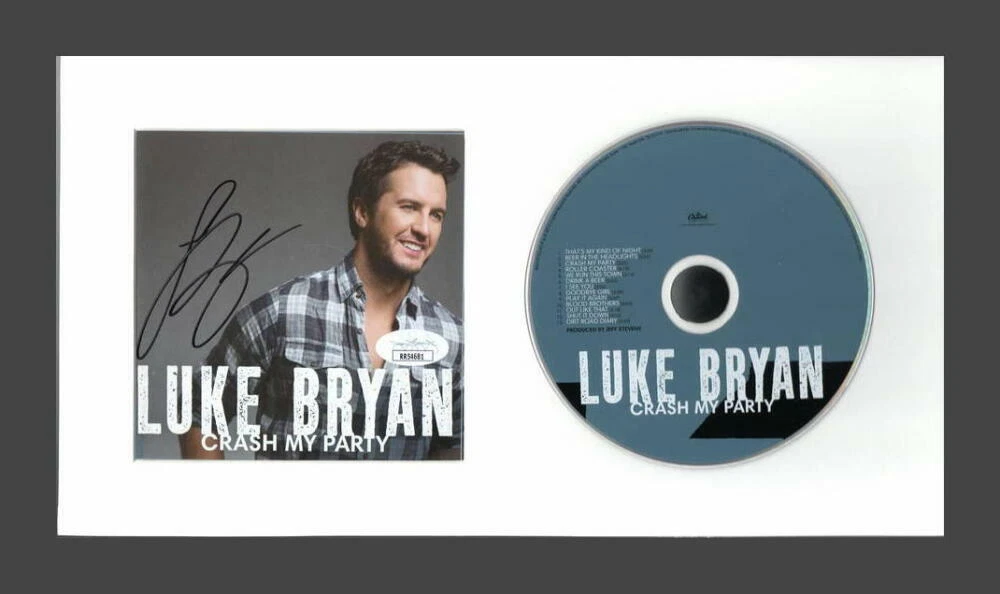 LUKE BRYAN SIGNED AUTOGRAPH CRASH MY PARTY FRAMED CD DISPLAY READY TO HANG! JSA