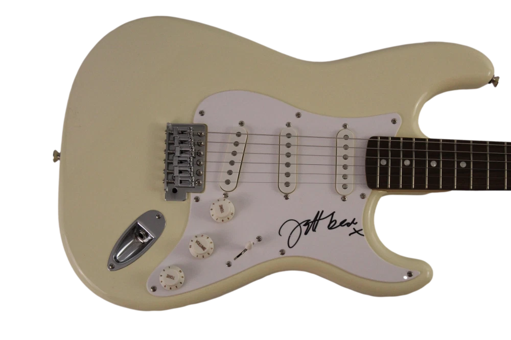 JEFF BECK SIGNED AUTOGRAPH FENDER STRATOCASTER ELECTRIC GUITAR YARDBIRDS W/ JSA