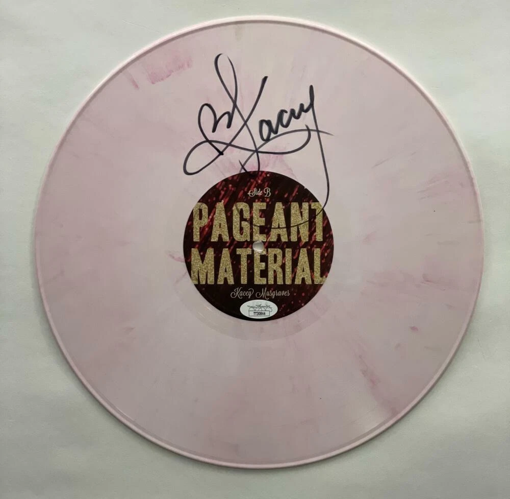 KACEY MUSGRAVES SIGNED AUTOGRAPH ALBUM VINYL RECORD - PAGEANT MATERIAL DISC JSA
