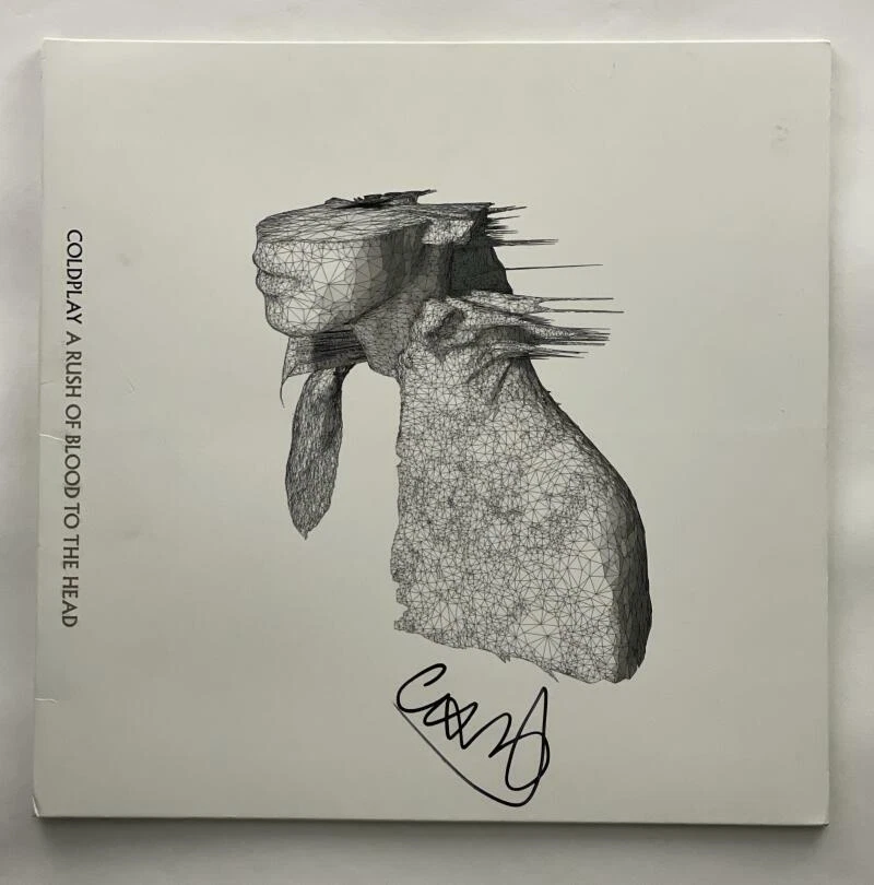 CHRIS MARTIN SIGNED AUTOGRAPH ALBUM VINLY RECORD A RUSH OF BLOOD TO THE HEAD JSA