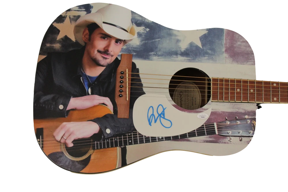 BRAD PAISLEY SIGNED AUTOGRAPH CUSTOM 1/1 GIBSON EPIPHONE ACOUSTIC GUITAR JSA COA