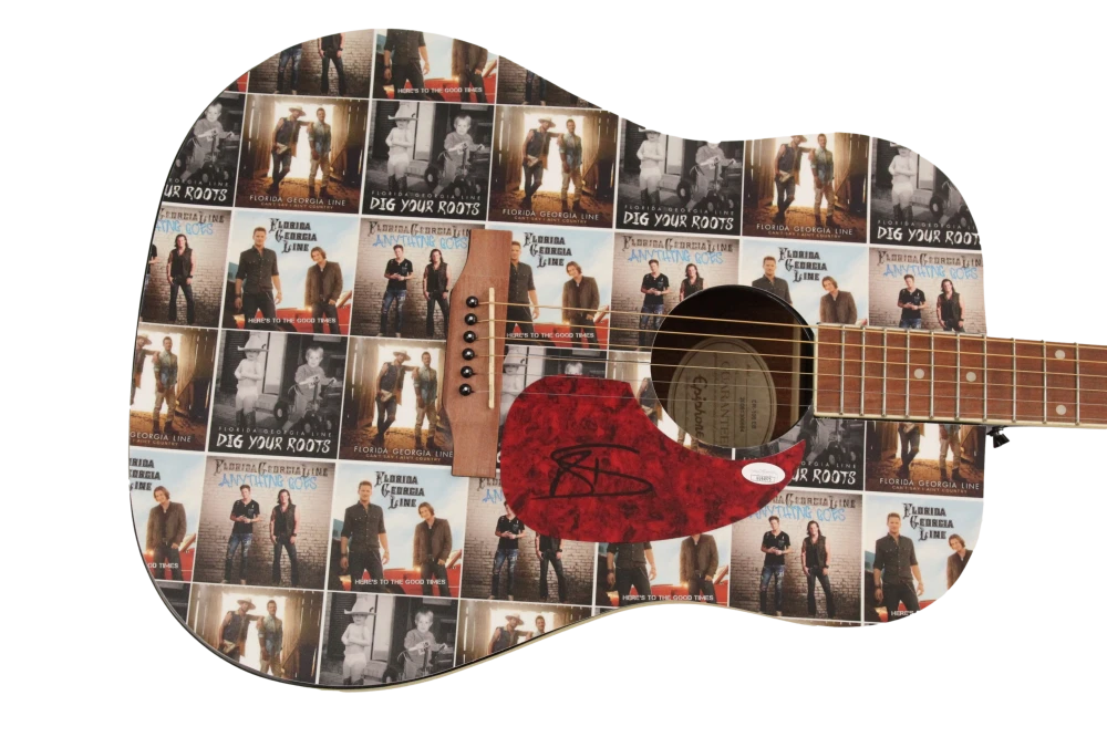 BRIAN KELLEY SIGNED AUTOGRAPH CUSTOM ACOUSTIC GUITAR FLORIDA GEORGIA LINE JSA
