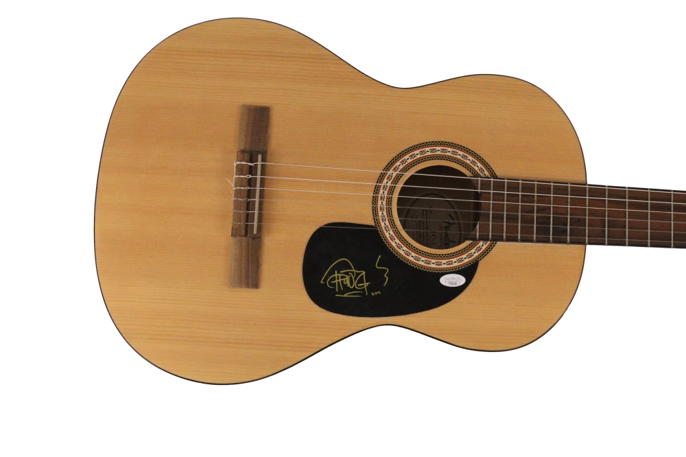 TOMMY CHONG SIGNED AUTOGRAPH FULL SIZE FENDER ACOUSTIC GUITAR CHEECH & CHONG JSA