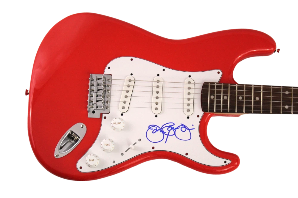 JON BON JOVI SIGNED AUTOGRAPH FULL SIZE RED RCR FENDER ELECTRIC GUITAR W/ JSA