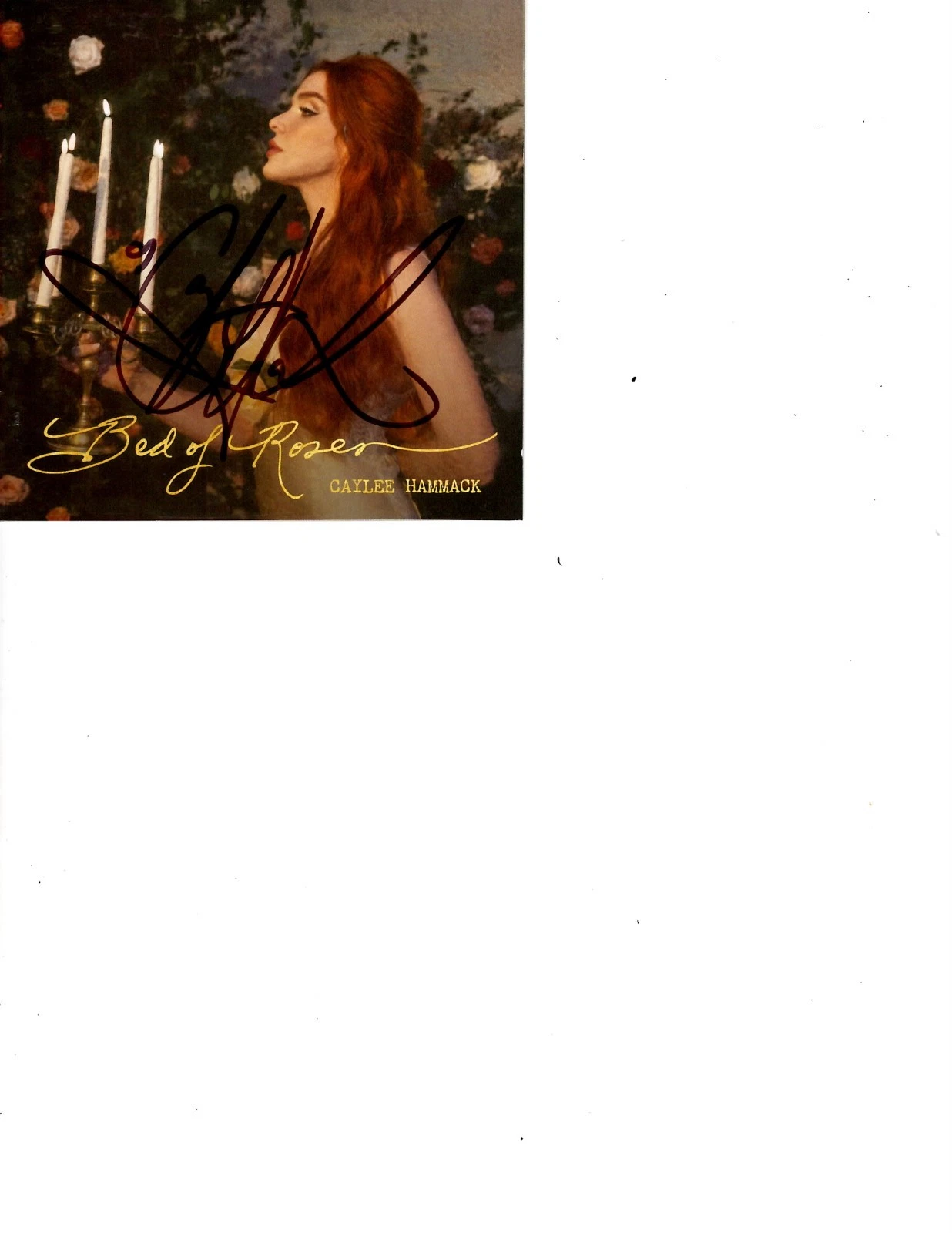 CAYLEE HAMMACK SIGNED BED OF ROSES CD COVER
