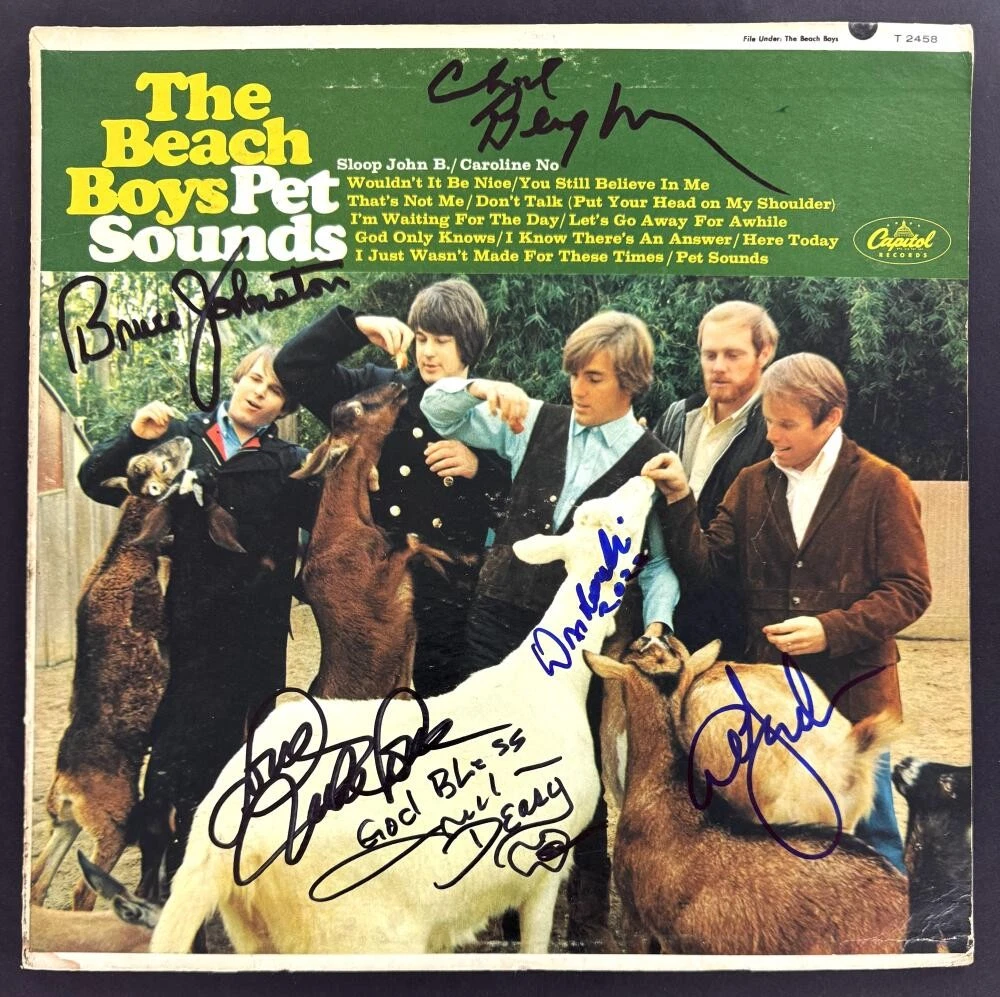 Beach Boys & Contributors x6 Signed Autograph Pet Sounds Album Record w/ JSA COA