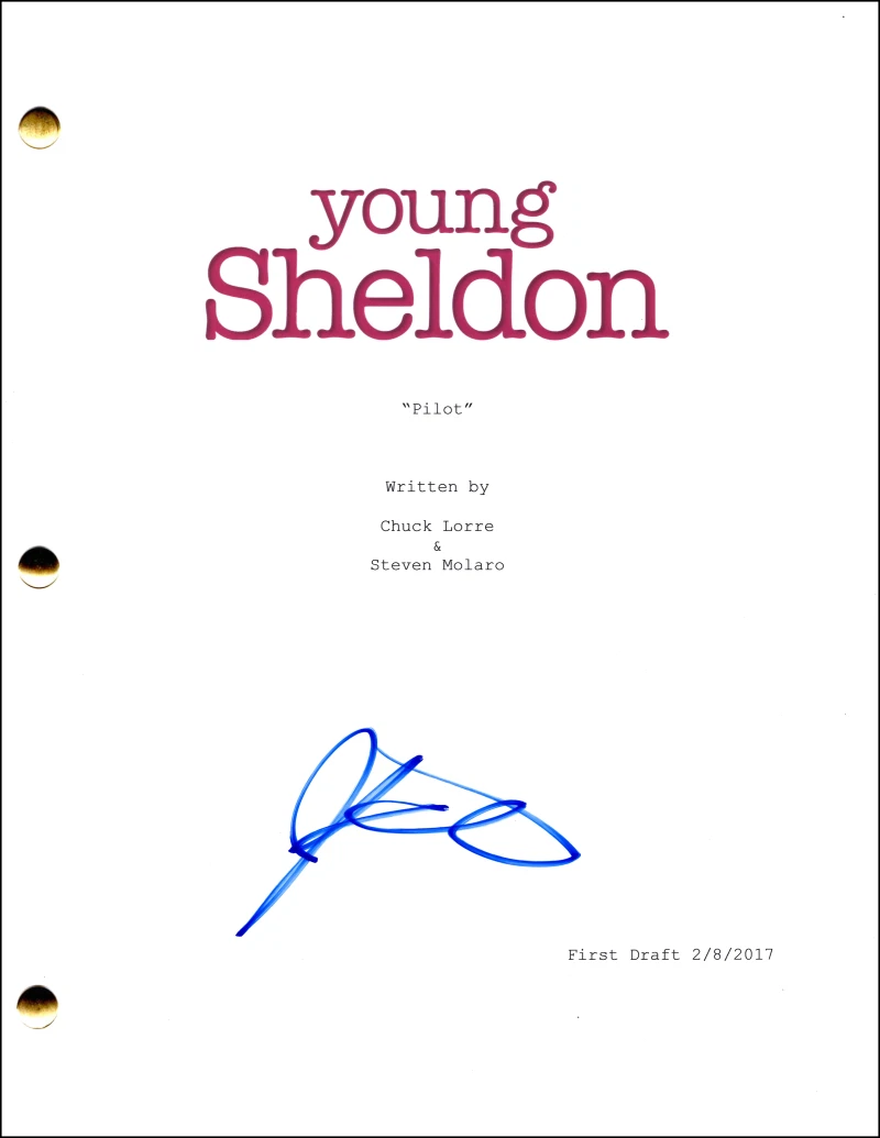 Iain Armitage Signed Autograph Young Sheldon Cooper Full Pilot Script Screenplay