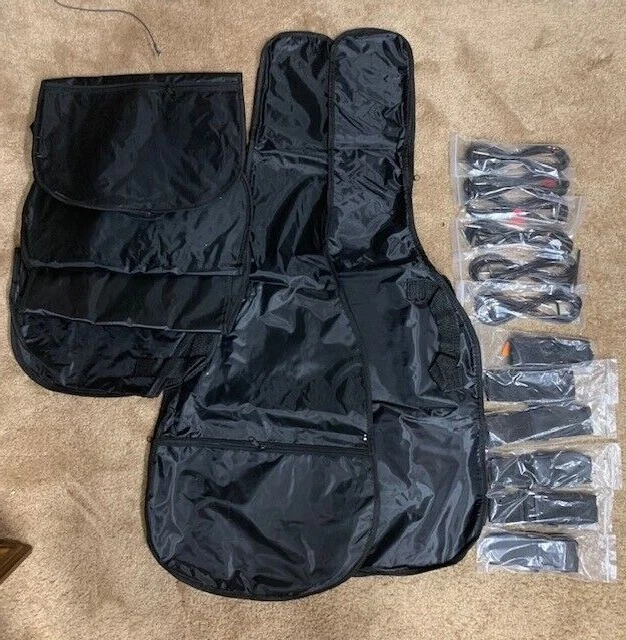 Lot Of 6 Starter Nylon Guitar Bags Cords Whammy Bars Tremelo Straps