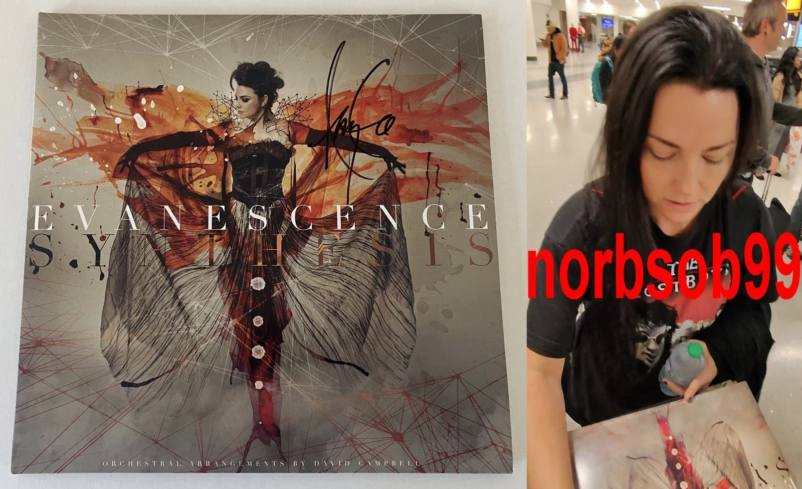 AMY LEE SIGNED EVANESCENCE SYNTHESIS VINYL RECORD w/EXACT PROOF BECKETT COA