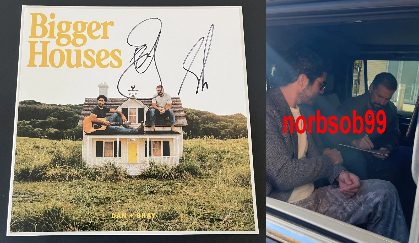 DAN + AND SHAY SIGNED AUTOGRAPH BIGGER HOUSES VINYL w/EXACT PROOF & BECKETT COA