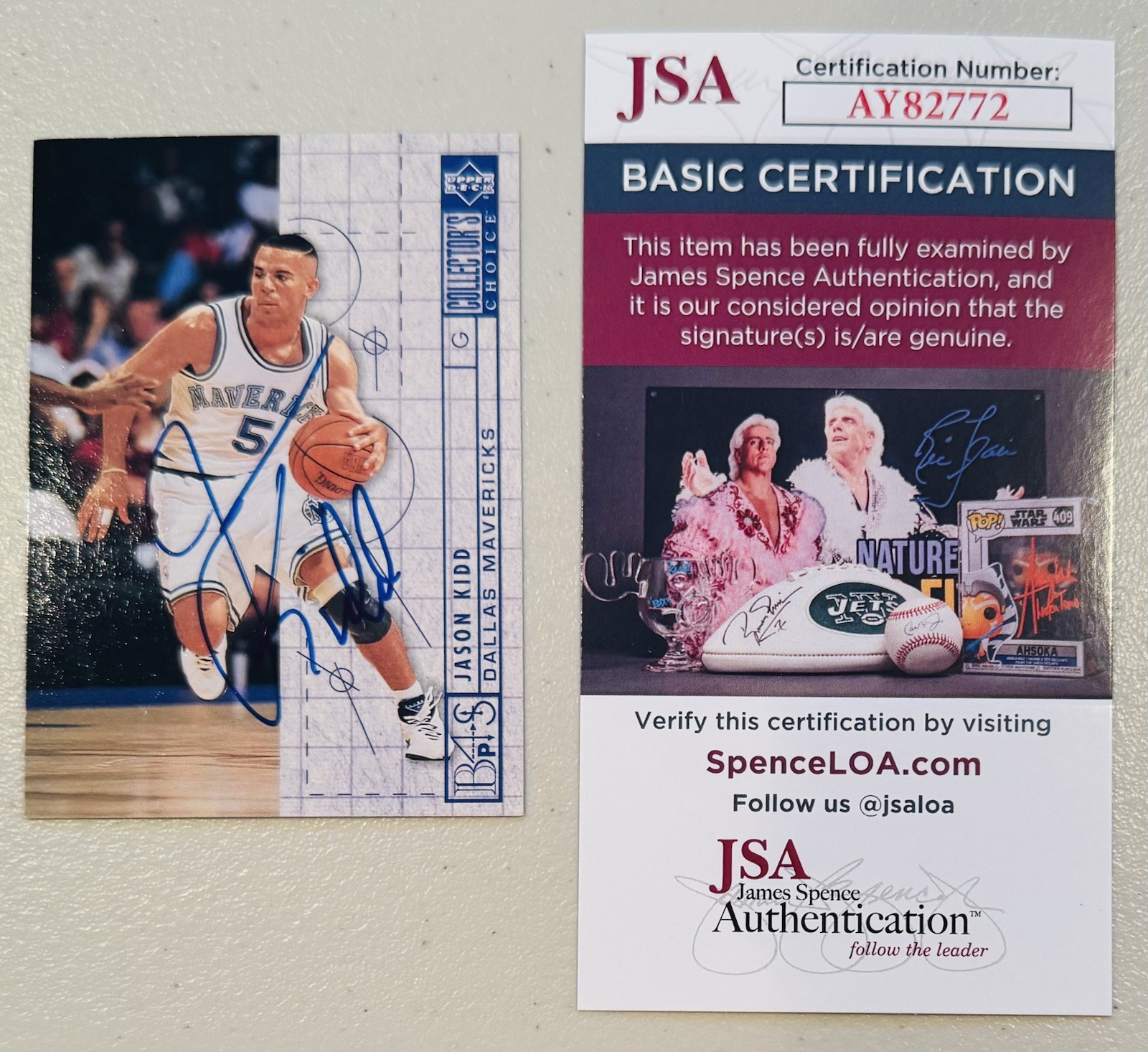Jason Kidd Signed Autographed 1994-95 Upper Deck Collector’s Choice Card 377 JSA