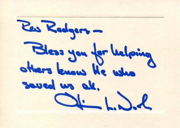Oliver North USMC Marine Iran–Contra affair NRA President Signed Autograph Note
