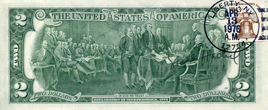 Stella Hackel Sims Director of the United States Mint Signed Autograph $2 Bill