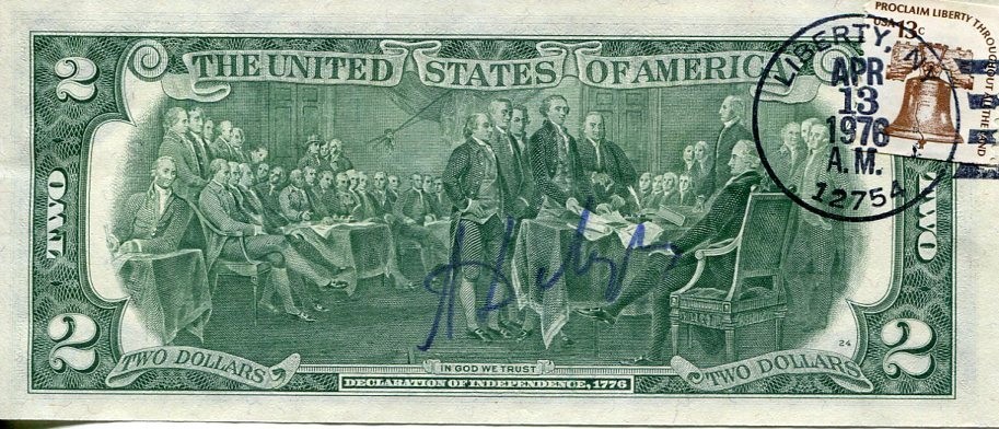 Anatoly Dobrynin Soviet Russian Ambassador To The US Signed Autograph $2 Bill