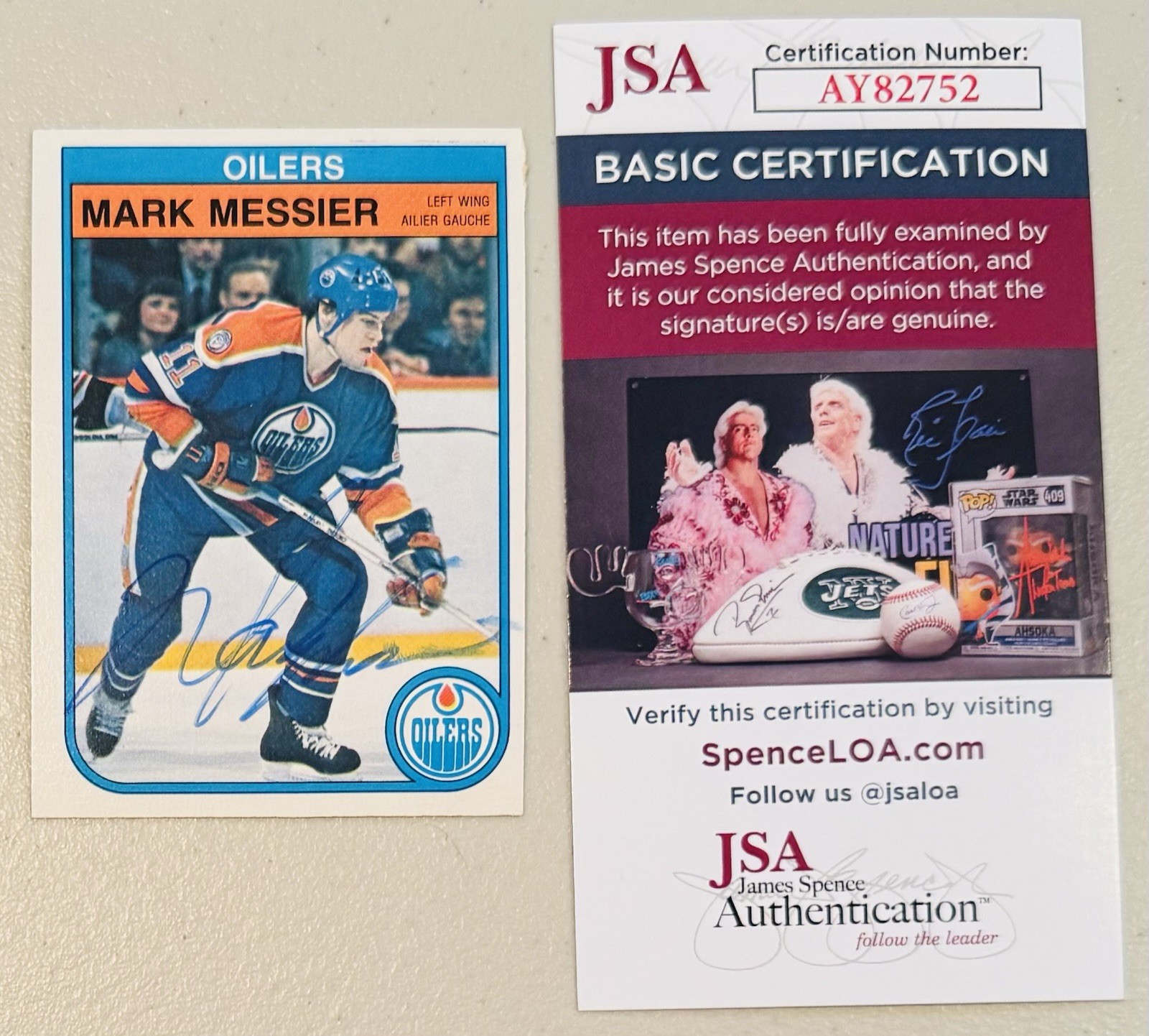 Mark Messier Signed Autographed 1982-83 O-Pee-Chee Card #117 JSA Cert NHL HOF