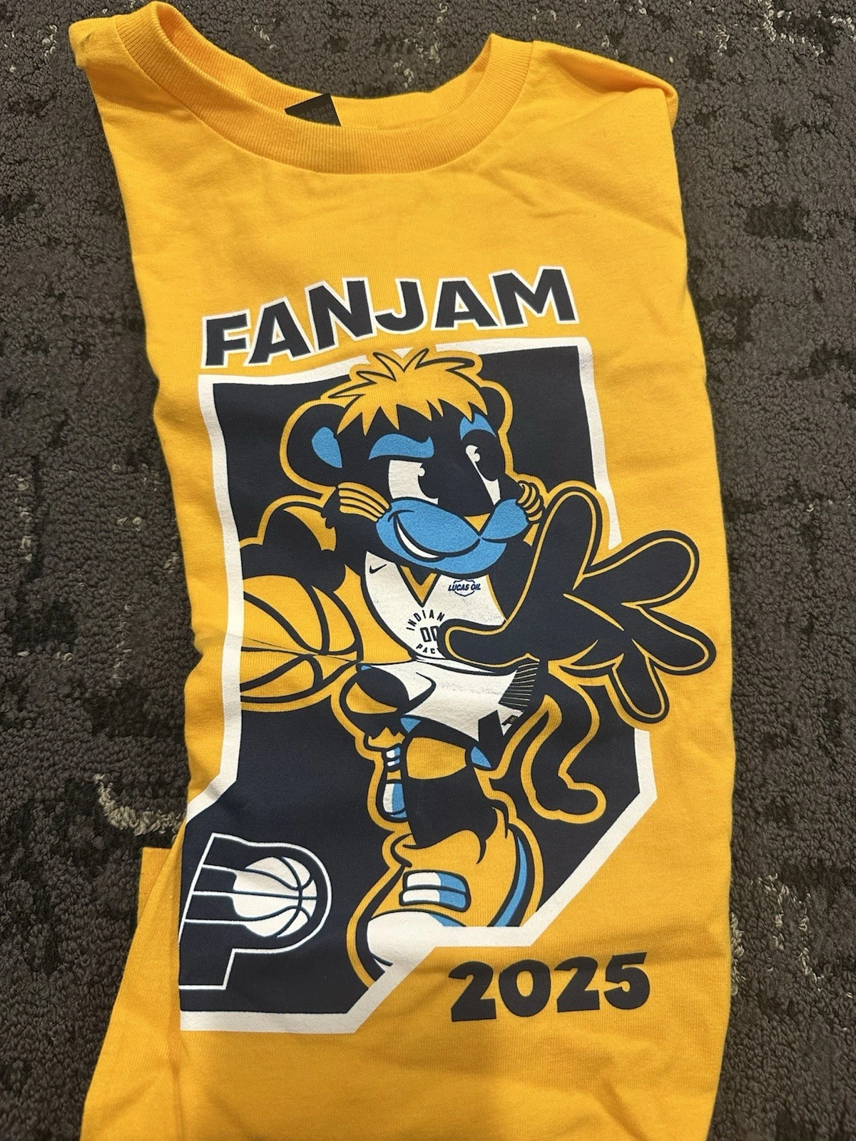 INDIANA PACERS FAN JAM T-SHIRT SIZE CHILD LARGE 2025-26 SEASON COLLECTIBLE MEMORABILIA