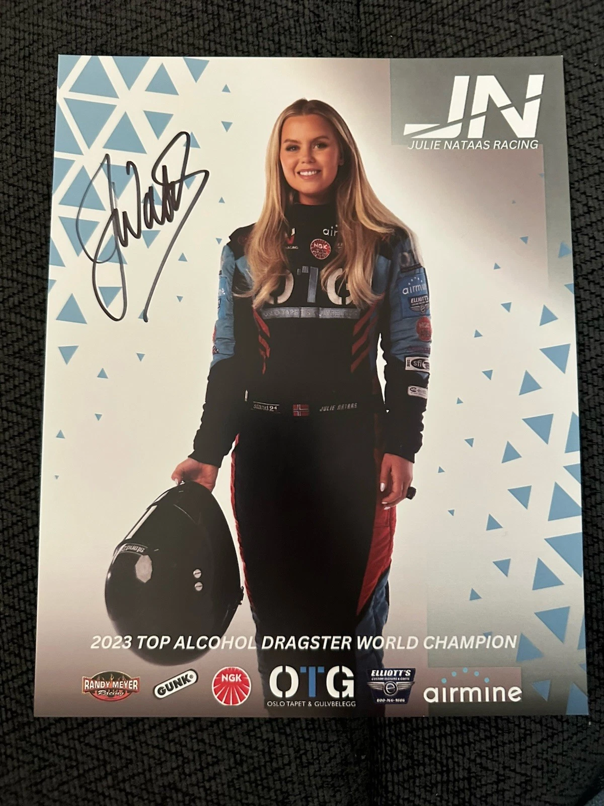 Julie Nataas Signed Promo Hero Card Nhra Drag Racing Autographed 2025