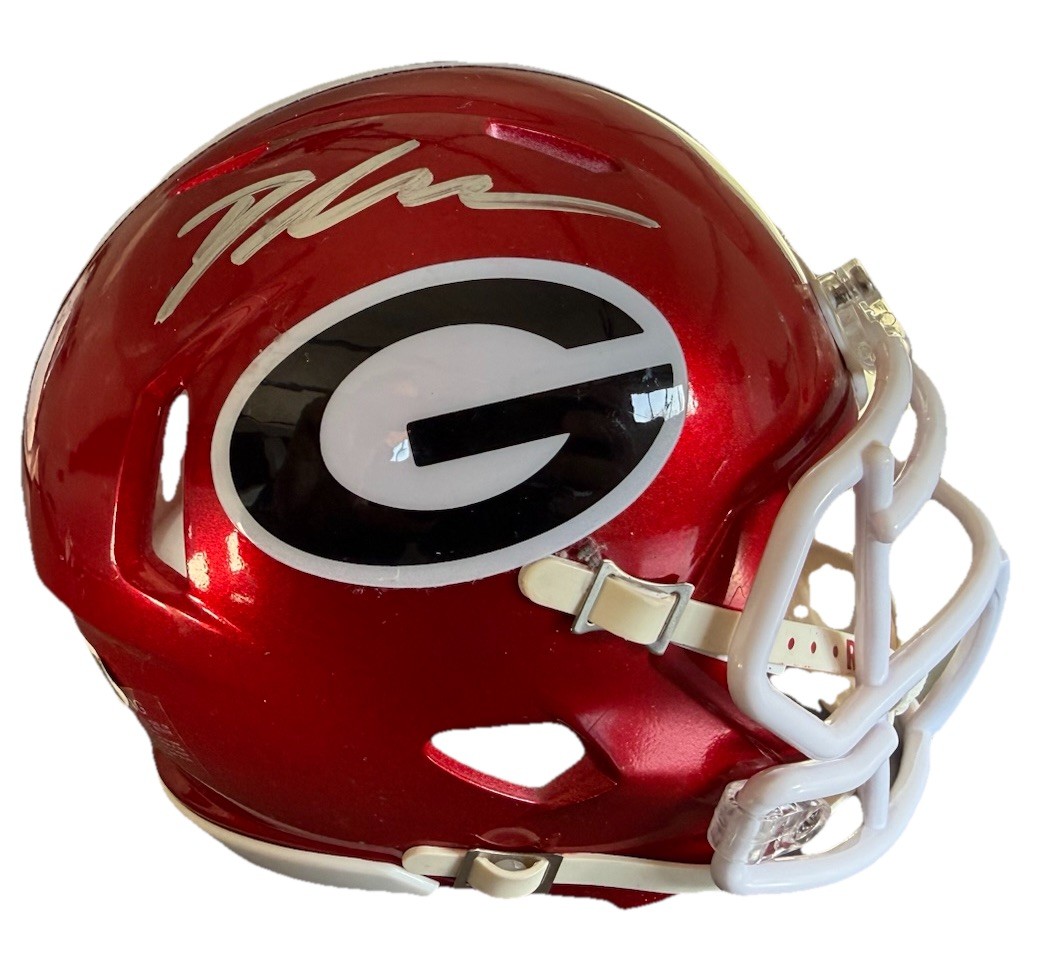 DEANDRE SWIFT signed (GEORGIA BULLDOGS) Bears mini football helmet JSA WC293204