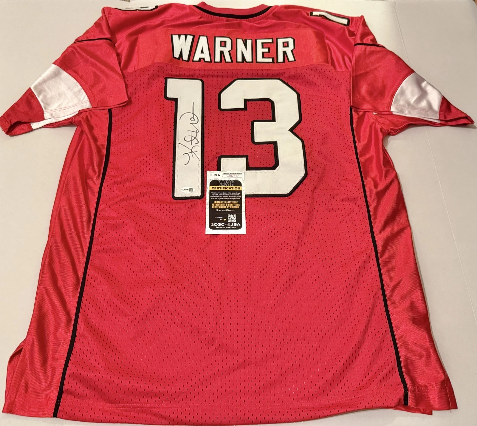 Kurt Warner Arizona Cardinals signed Custom jersey autographed JSA