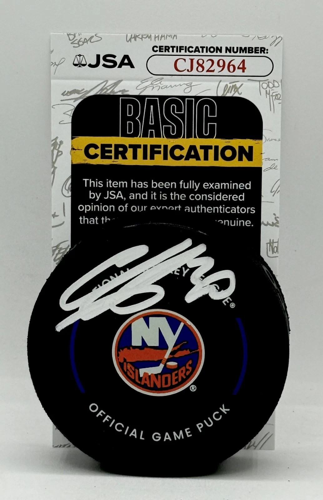 Ilya Sorokin signed New York Islanders Official Game Puck autographed JSA
