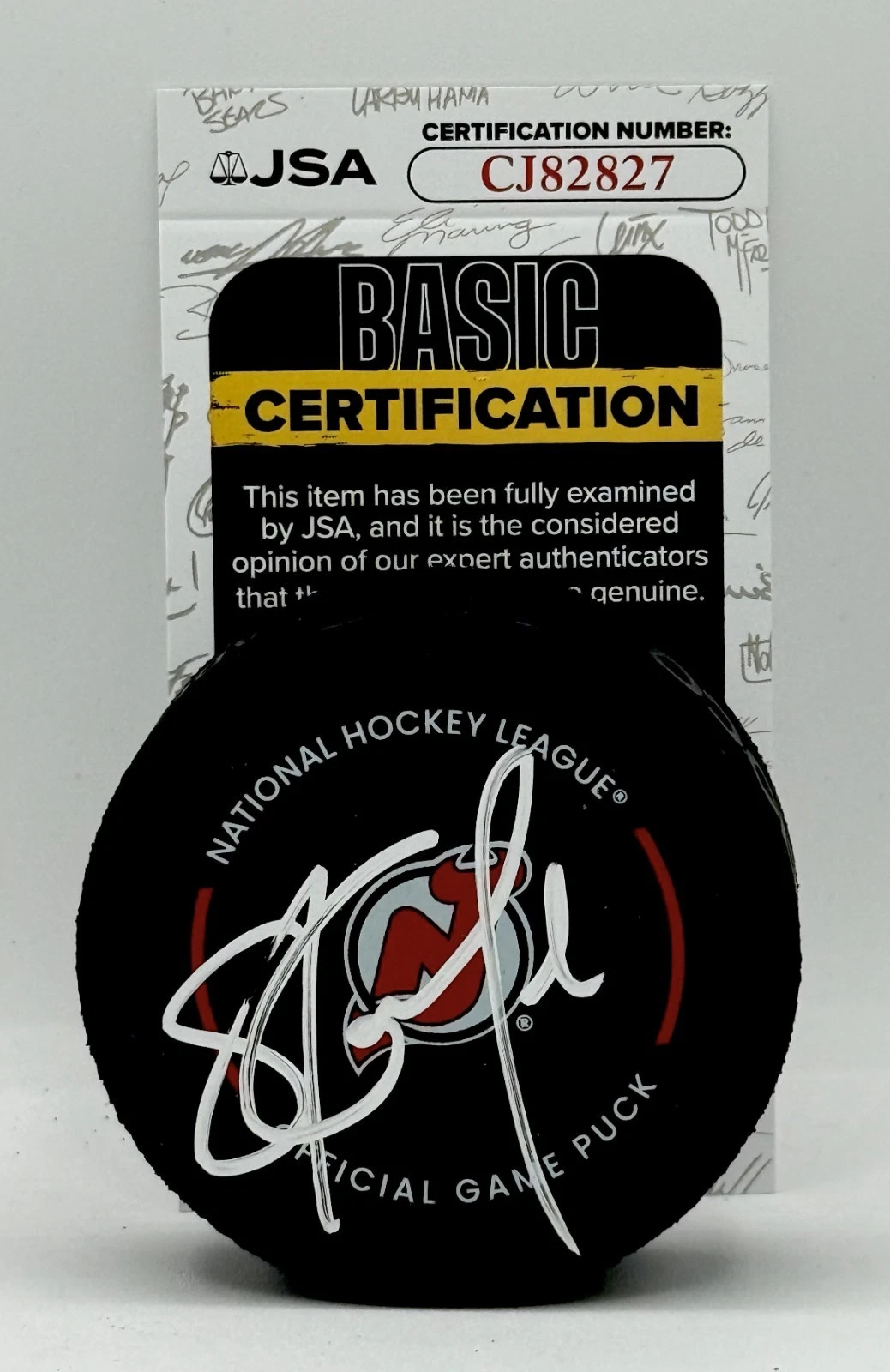Sheldon Keefe signed New Jersey Devils Official Game Puck autographed JSA COA