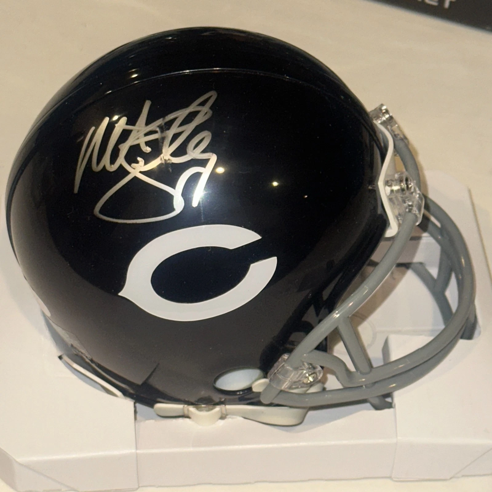 MATT SUHEY Signed Chicago BEARS THROWBACK VSR4 Mini-helmet JSA Witnessed