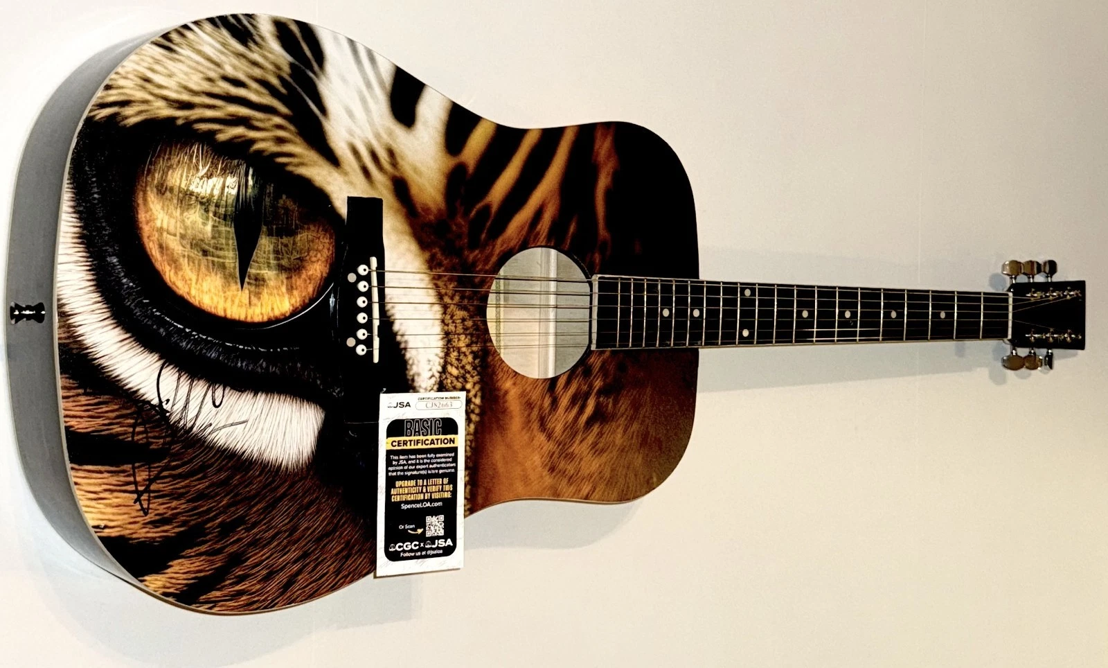 Jim Peterik Rocky Eye of the Tiger signed Acoustic Guitar autographed JSA COA