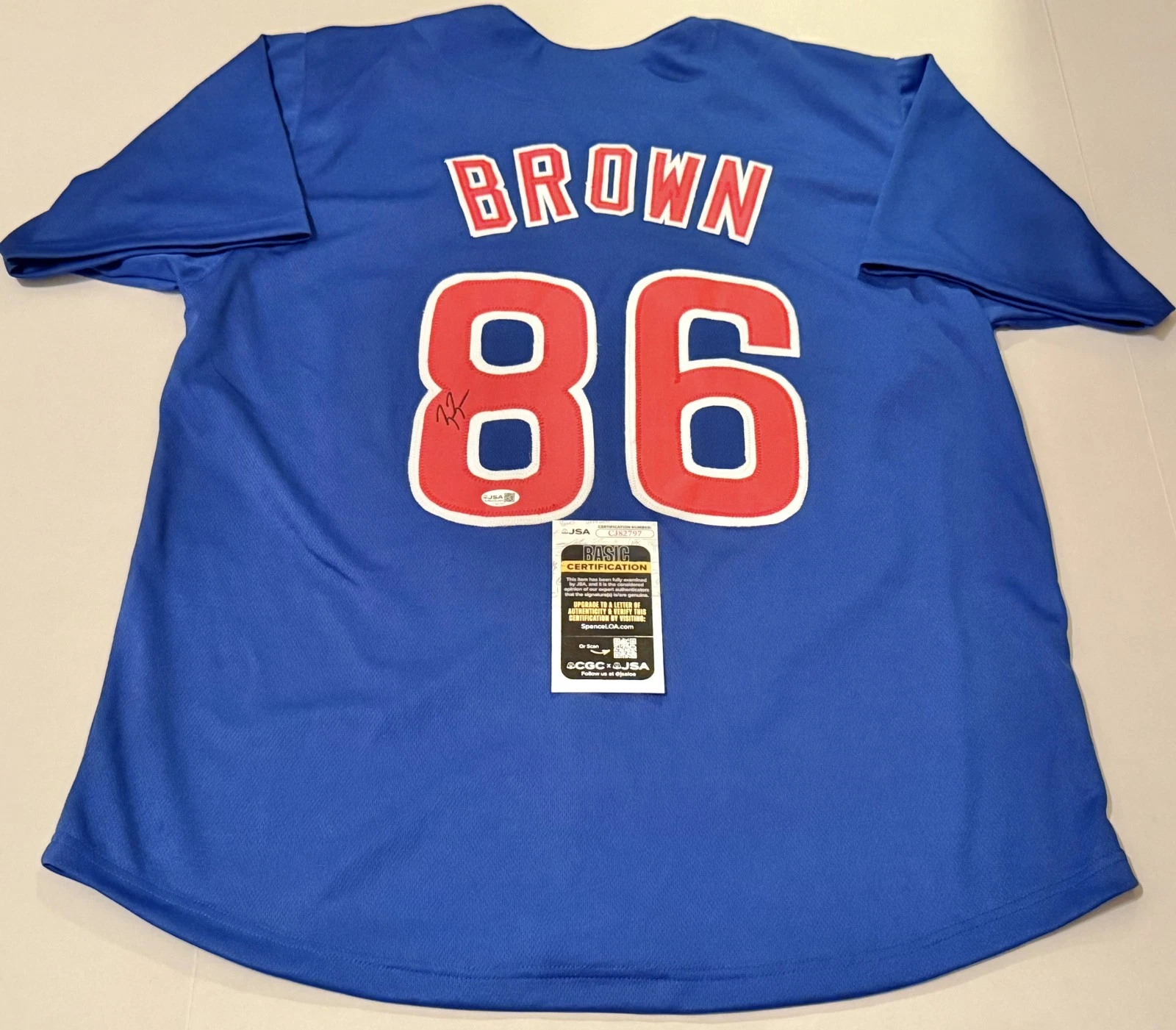 Ben Brown Chicago Cubs signed Custom jersey autographed JSA