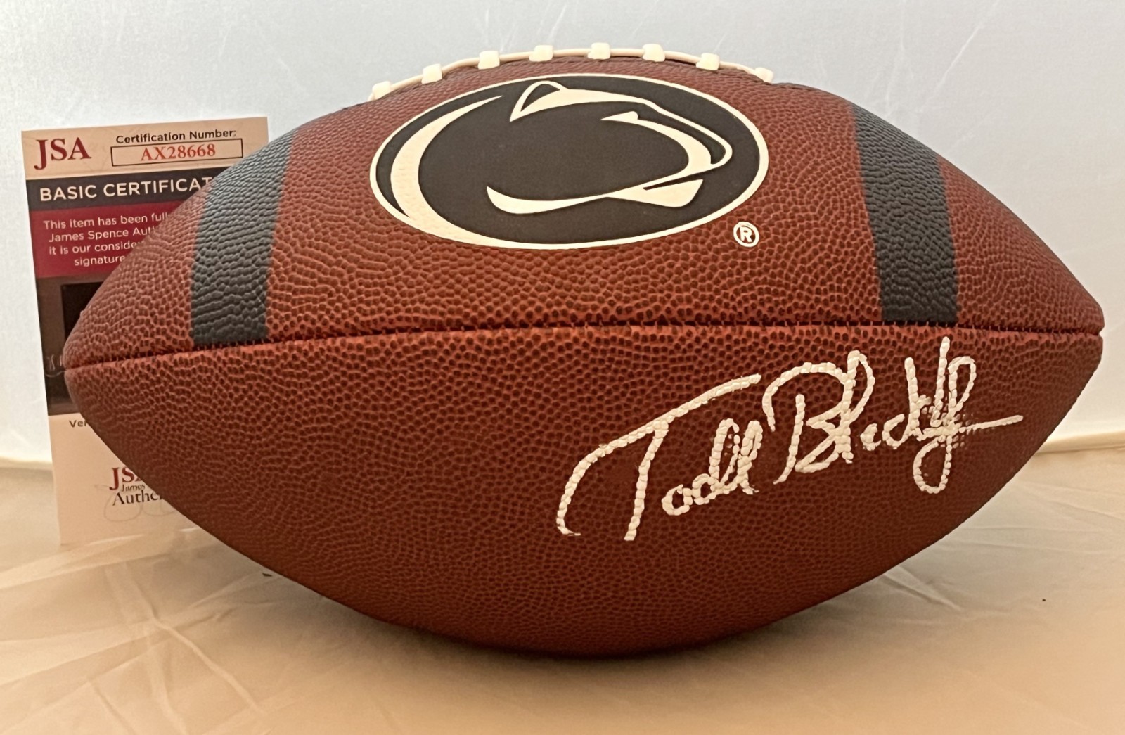 Todd Blackledge signed Penn State Nittany Lions Logo Football autographed JSA