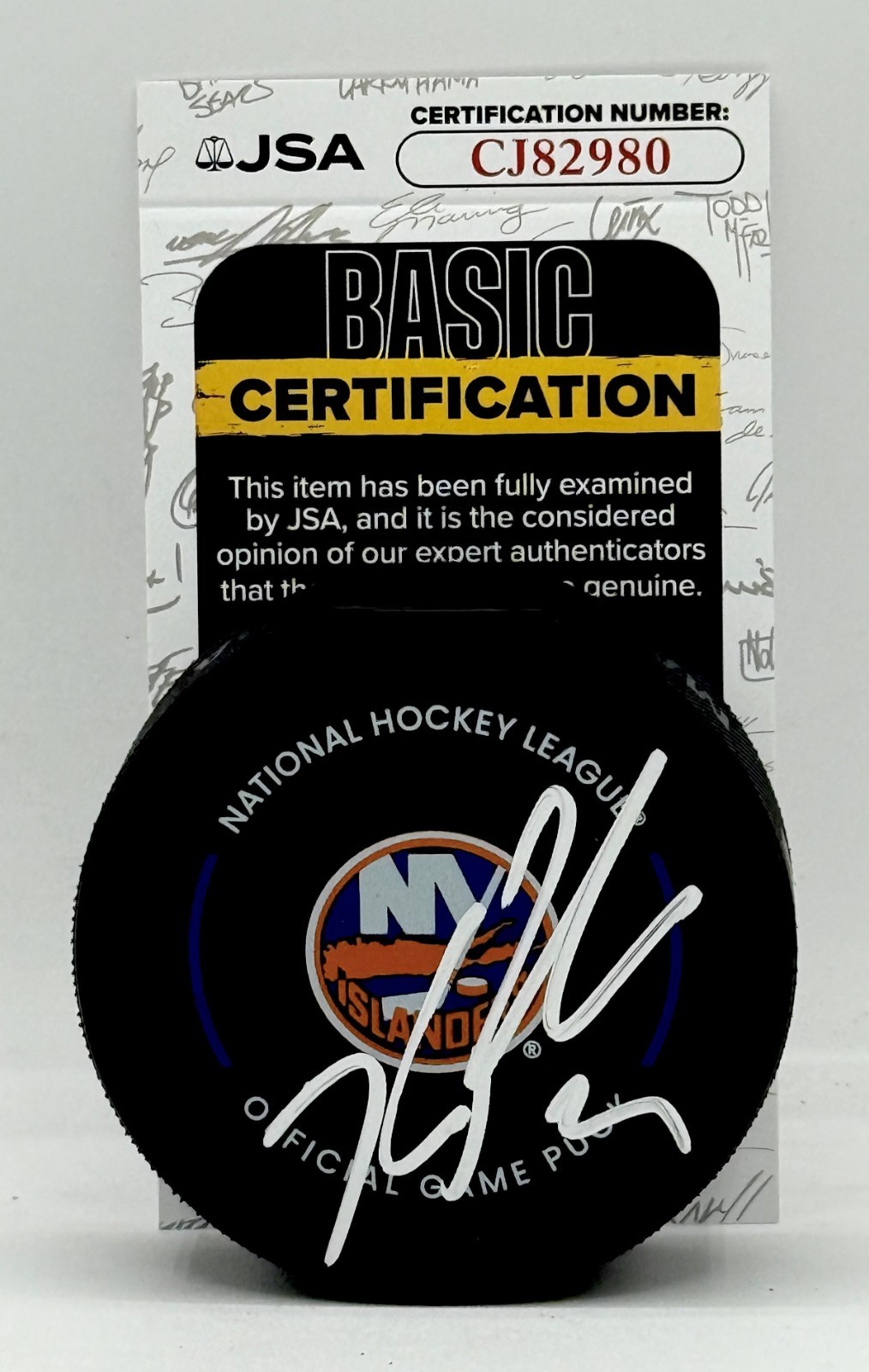 Kyle Palmieri signed New York Islanders Official Game Puck autographed JSA COA