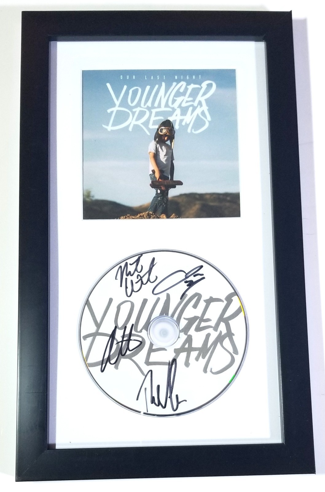 Our Last Night REAL hand SIGNED Younger Dreams CD Framed Display COA Autographed