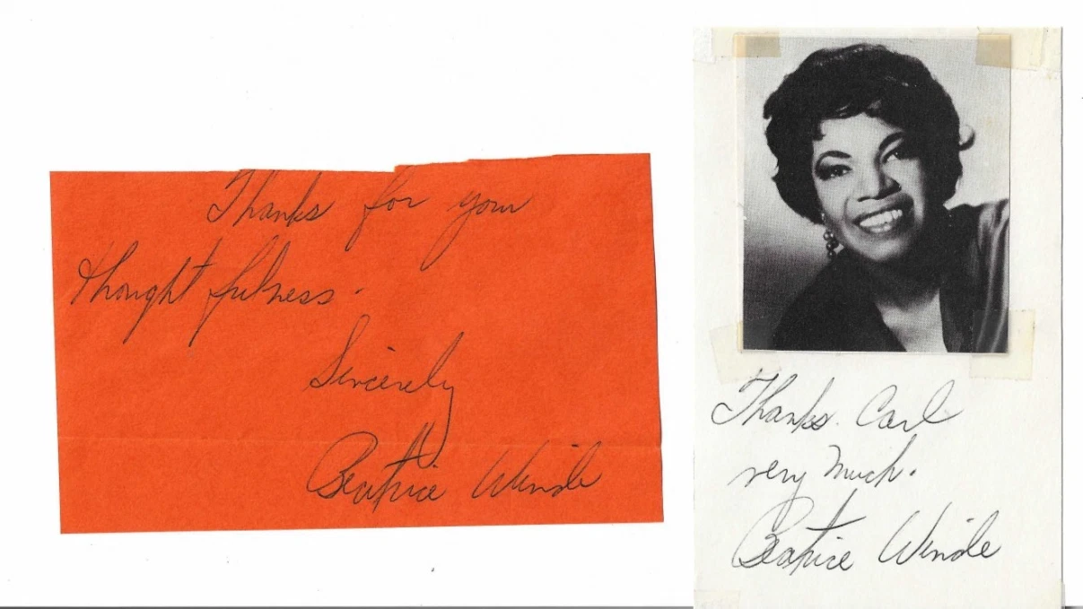 Beatrice Winde REAL hand SIGNED pair set of 2 cards COA Ain't Supposed To Die