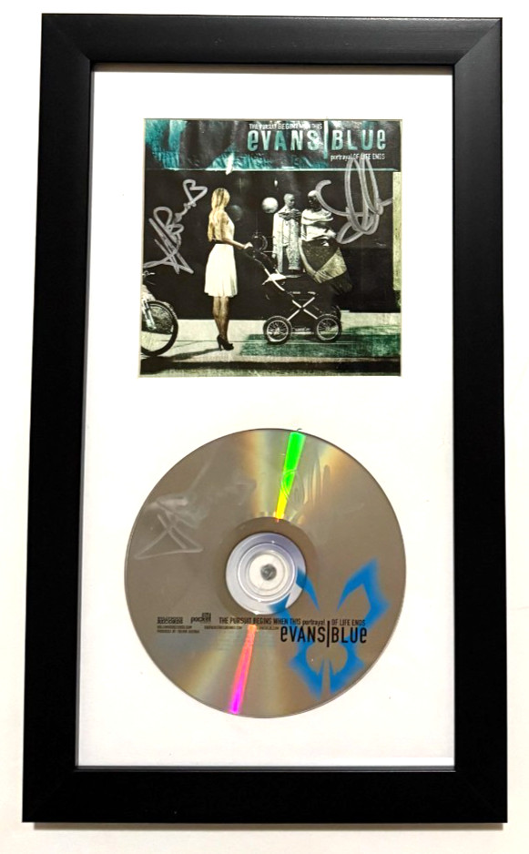 Evans Blue band REAL hand SIGNED Pursuit Begins When This CD Framed Display COA