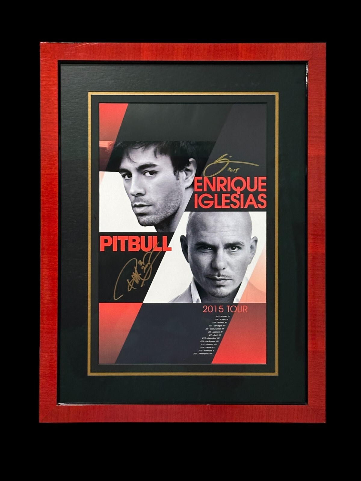Pitbull Armando Perez  & Enrique Iglesias Signed Autograph Photo Tour Poster