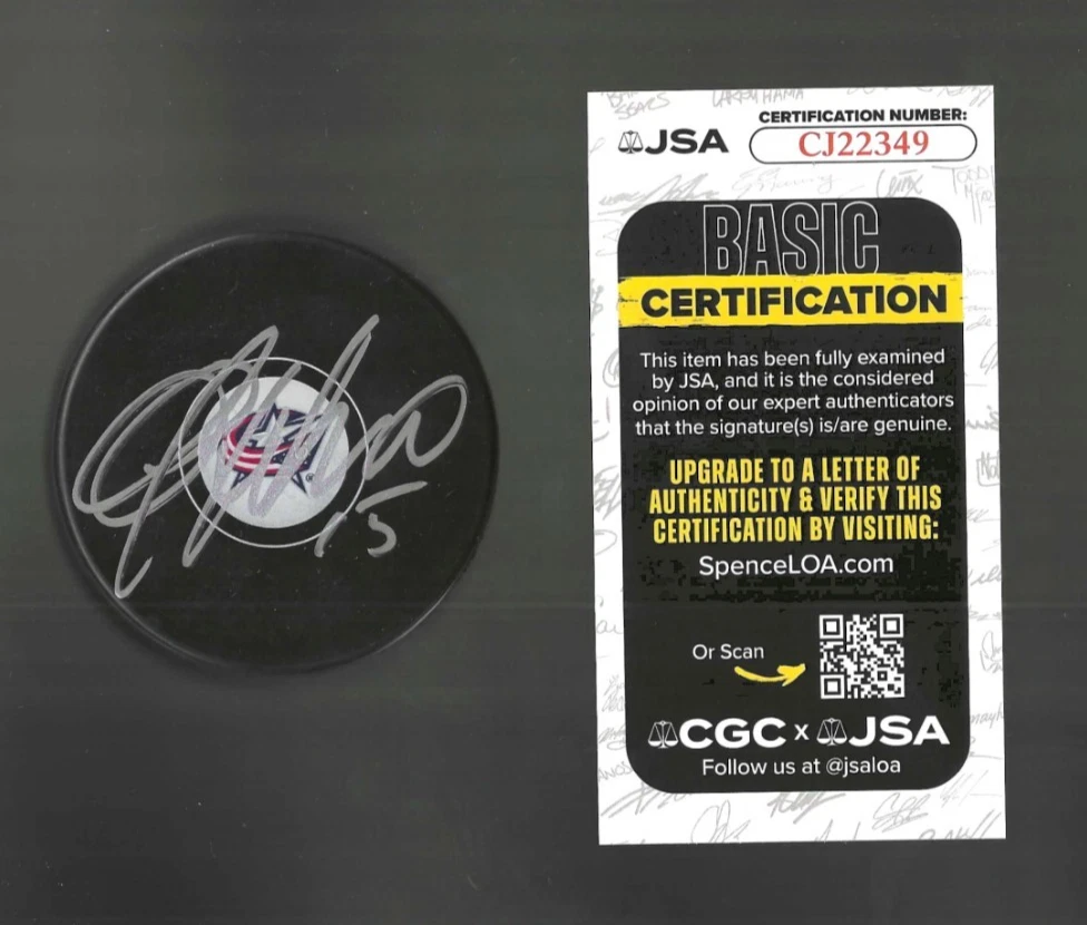 Dante Fabbro Signed Columbus Blue Jackets Puck JSA COA