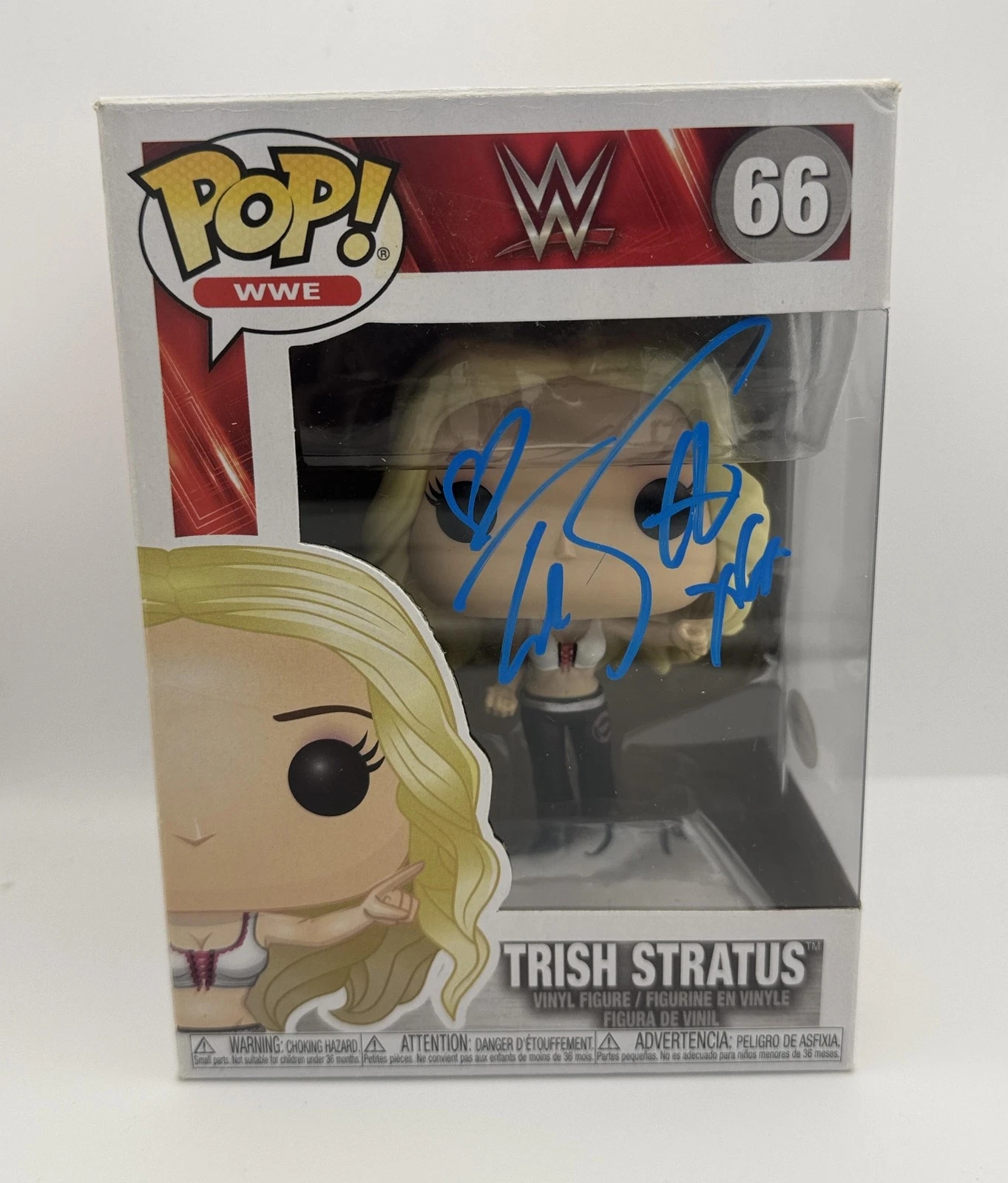 Trish Stratus AUTOGRAPH Signed WWE Wrestling 66 Funko Pop Vinyl Figure ACOA