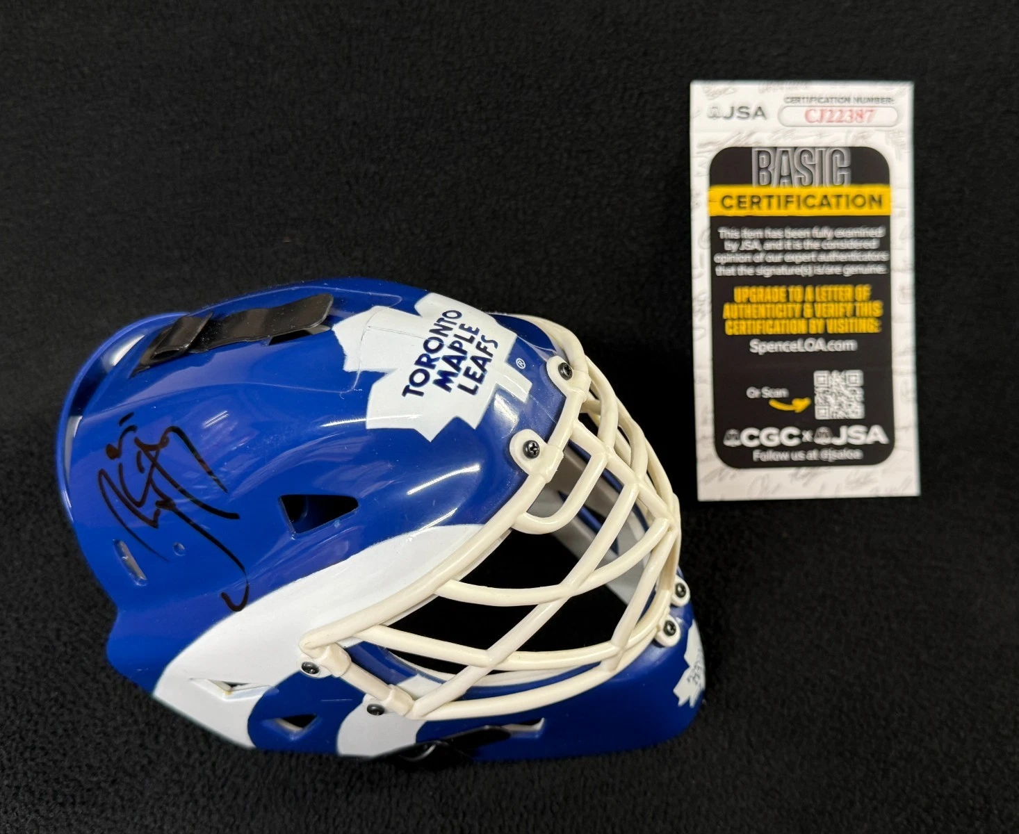 Curtis Joseph Signed Toronto Maple Leafs Riddell Mini Goalie Mask JSA COA
