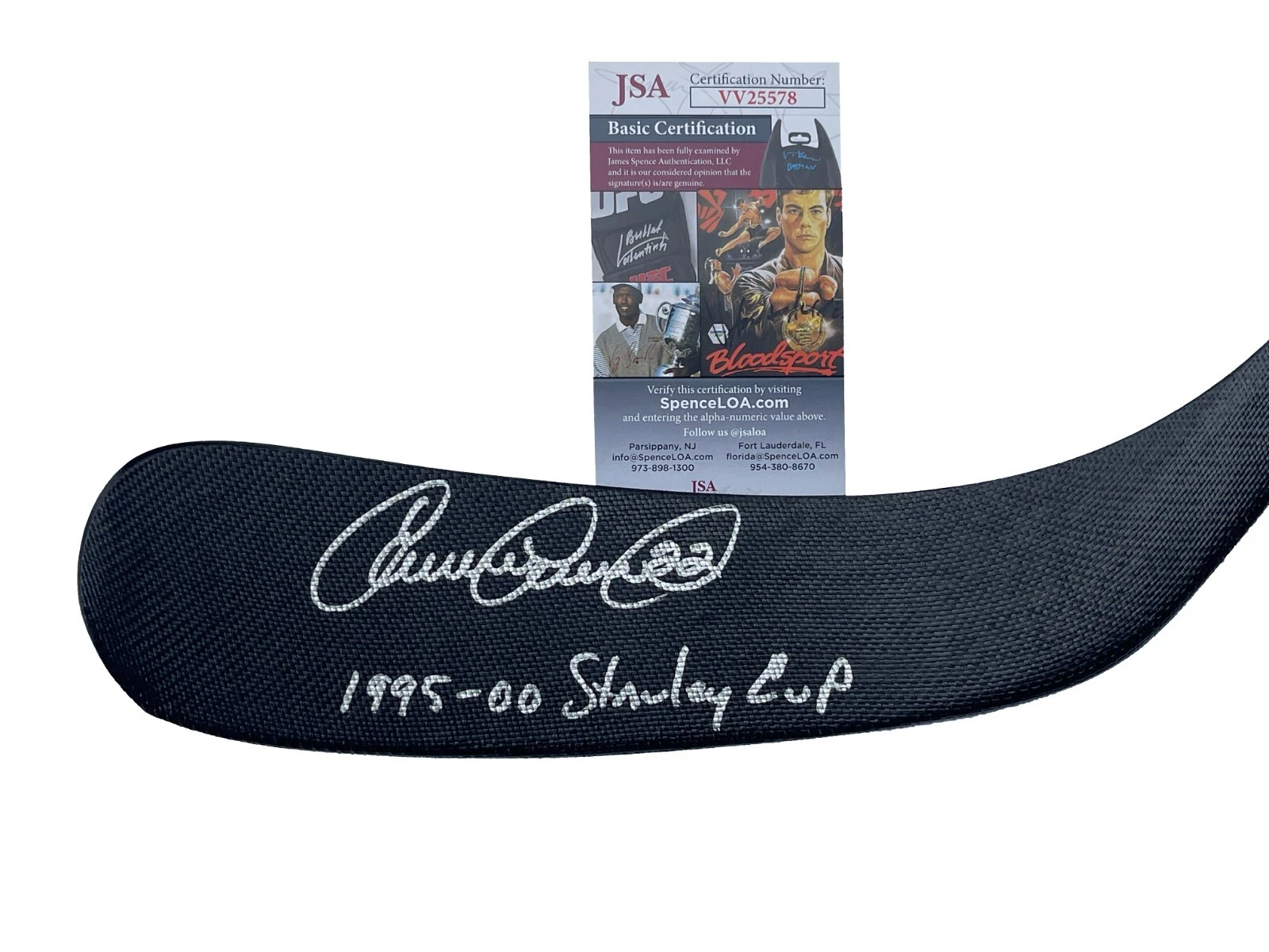 Claude Lemieux Signed & Inscribed 1995 & 00 Cup New Jersey Devils Stick JSA COA