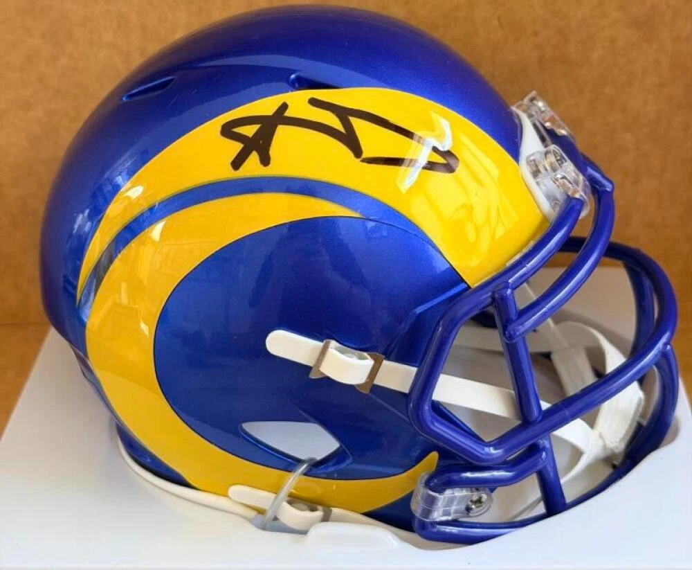 AARON DONALD RAMS FUTURE HOFer SIGNED SPEED MINI HELMET BECKETT