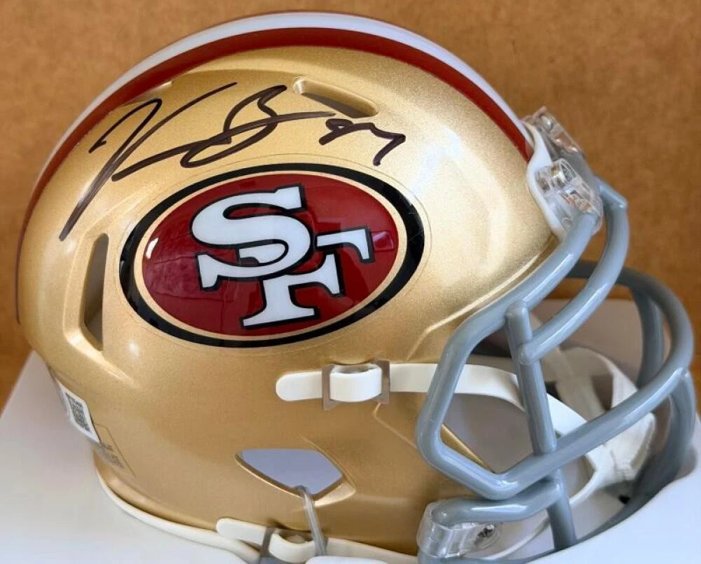 KENDRICK BOURNE SAN FRANCISCO 49ERS SIGNED AUTOGRAPHED SPEED MINI HELMET BECKETT