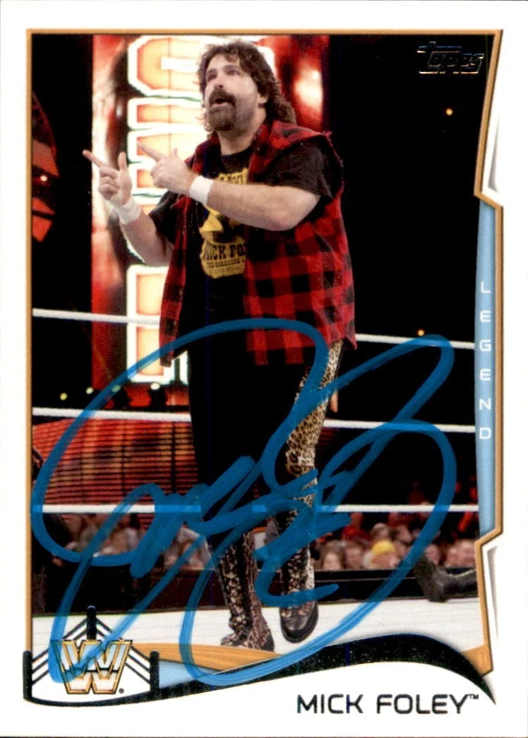 Mick Foley Signed 2014 Topps WWE Card #106