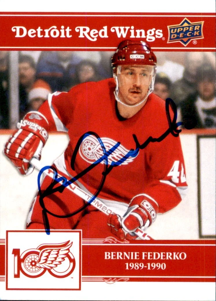Bernie Federko Signed 2025/26 Upper Deck Detroit Red Wings Centennial Card #69