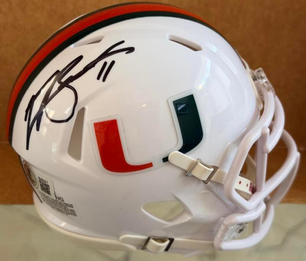 CARSON BECK MIAMI HURRICANES SIGNED MINI HELMET BECKETT AUTH